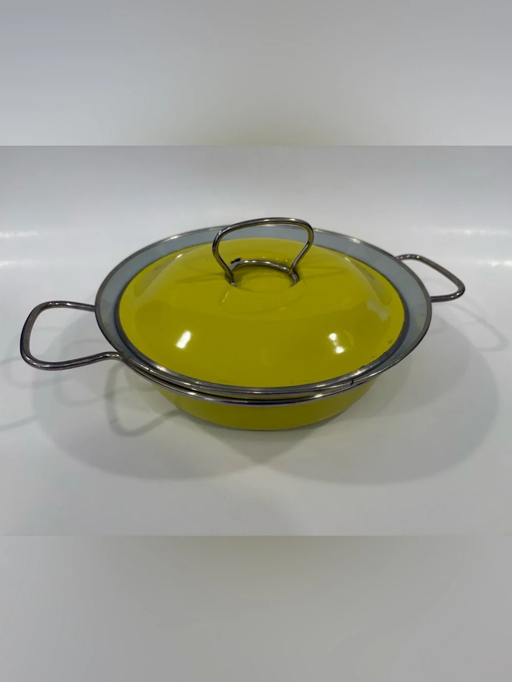 Mid-Century Modern MES Yellow Enamel Covered Casserole Pot German 60